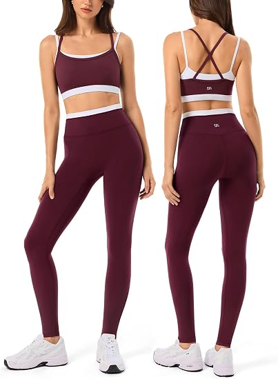 2 Pieces Workout Sets for Women Athletic Pilates Outfits