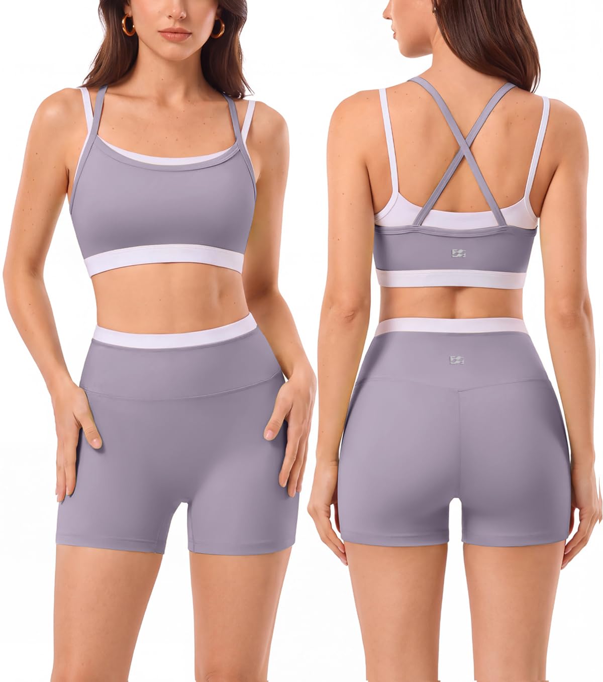 INNOMINT Women's 2-Piece Workout Set – Sports Bra & Seamless Shorts