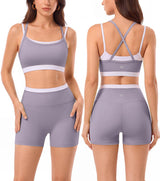 INNOMINT Women's 2-Piece Workout Set – Sports Bra & Seamless Shorts