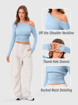 Off the Shoulder Tops for Women Long Sleeve