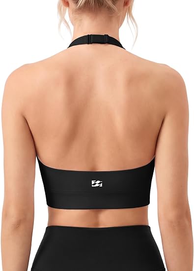 Halter Backless Sports Bra with Adjustable Strap