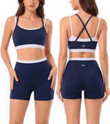 2 Pieces Workout Sets Seamless Athletic Shorts