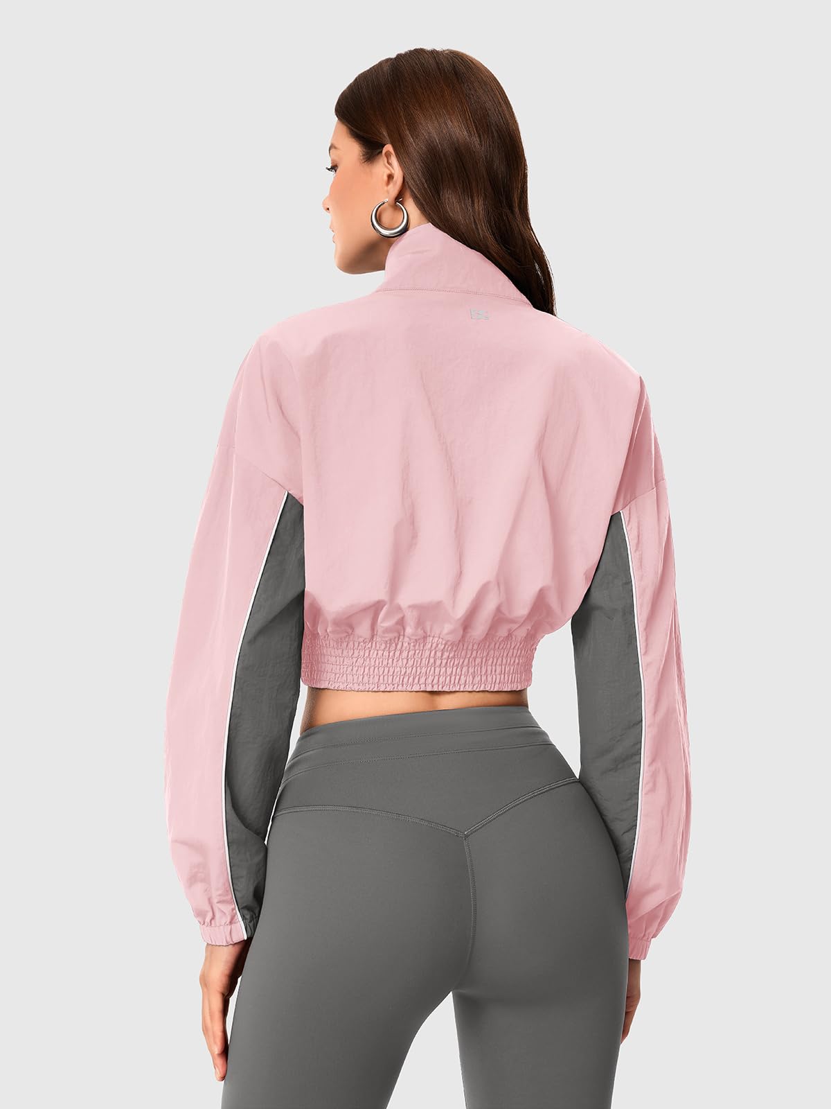 INNOMINT Women's Cropped Half-Zip Windbreaker Jacket