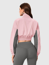 INNOMINT Women's Cropped Half-Zip Windbreaker Jacket
