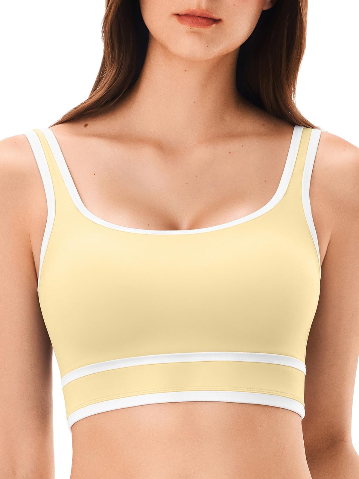 INNOMINT™ Women's Square-Neck Striped Sports Bra