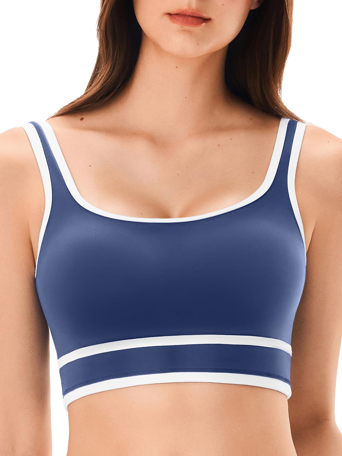 INNOMINT™ Women's Square-Neck Striped Sports Bra