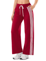 INNOMINT Women's Wide-Leg Track Pants with Side Stripes