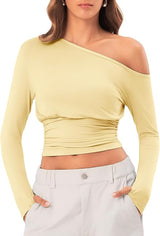 Off the Shoulder Tops for Women Long Sleeve