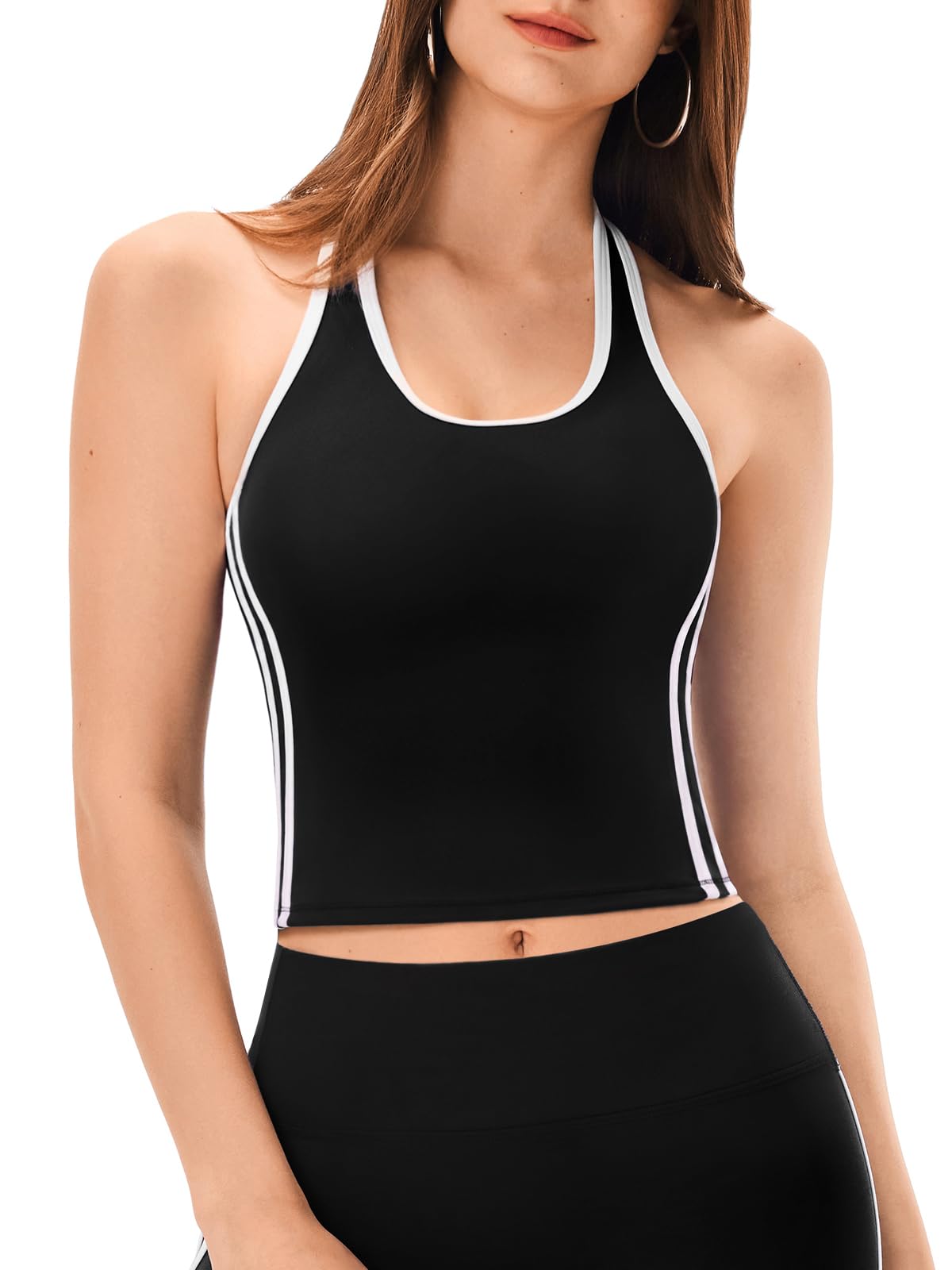❄︎ INNOMINT Women's Striped Halter Longline Tank Top