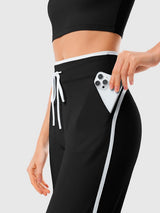 Women's Wide Leg Yoga Pants with Side Stripe