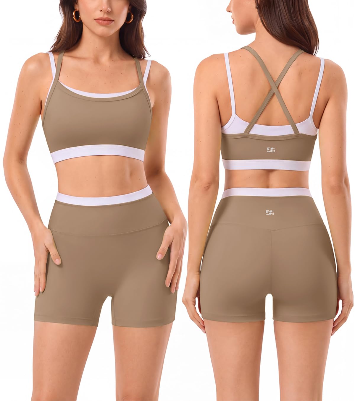 INNOMINT Women's 2-Piece Workout Set – Sports Bra & Seamless Shorts