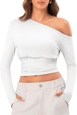 Off the Shoulder Tops for Women Long Sleeve