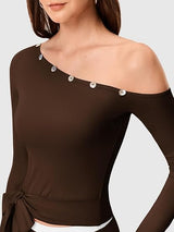 Off the Shoulder Pilates Outfits for Women