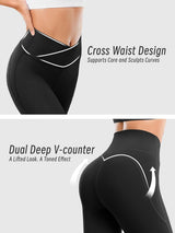INNOMINT Women's V-Crossover High-Waisted Workout Leggings