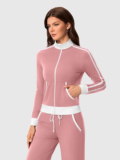 Zip Up Workout Athletic Jacket for Women