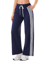 INNOMINT Women's Wide-Leg Track Pants with Side Stripes
