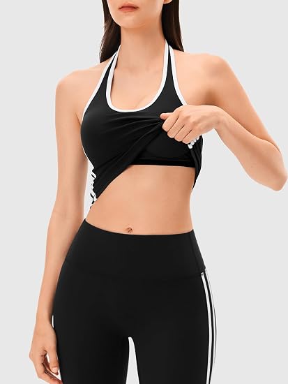 ❄︎ INNOMINT Women's Striped Halter Longline Tank Top