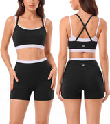 2 Pieces Workout Sets Seamless Athletic Shorts