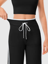Women's Wide Leg Yoga Pants with Side Stripe