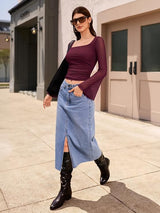 Mesh Bell Sleeve Tops for Women Waist Dance Tops