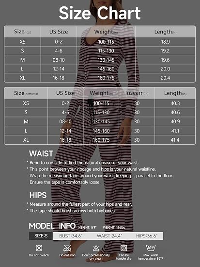 2 Piece Women's Striped Lounge Sets