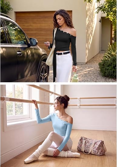 Off the Shoulder Pilates Outfits for Women