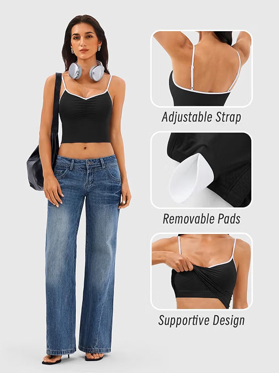 Longline Padded Sports Bra Workout Top