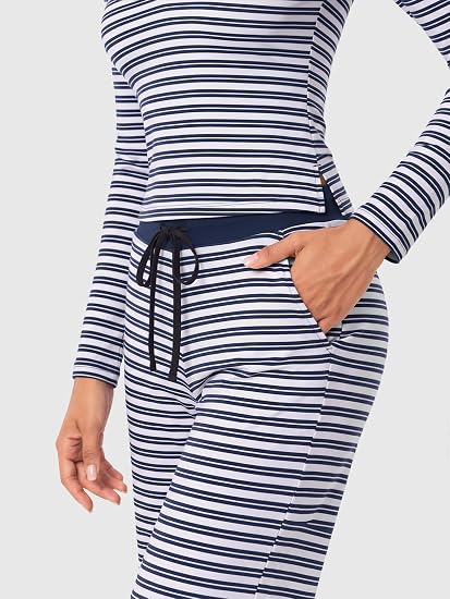 2 Piece Women's Striped Lounge Sets