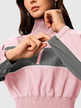 INNOMINT Women's Cropped Half-Zip Windbreaker Jacket