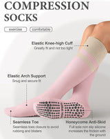 Women's Knee High Pilates Grip Socks