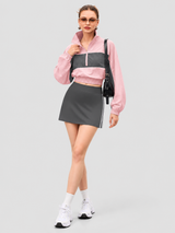 INNOMINT Women's Cropped Half-Zip Windbreaker Jacket