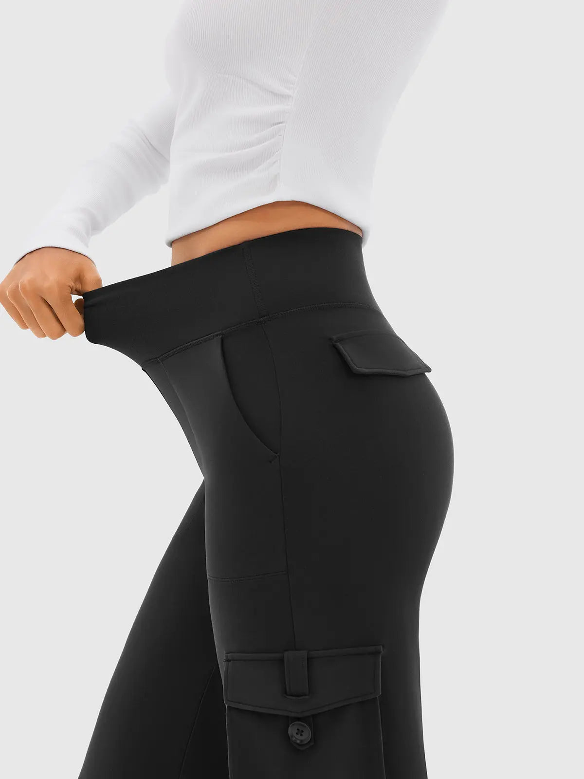 Cloud-Soft Wide Leg Yoga Pants with Cargo Pockets INNO MINT