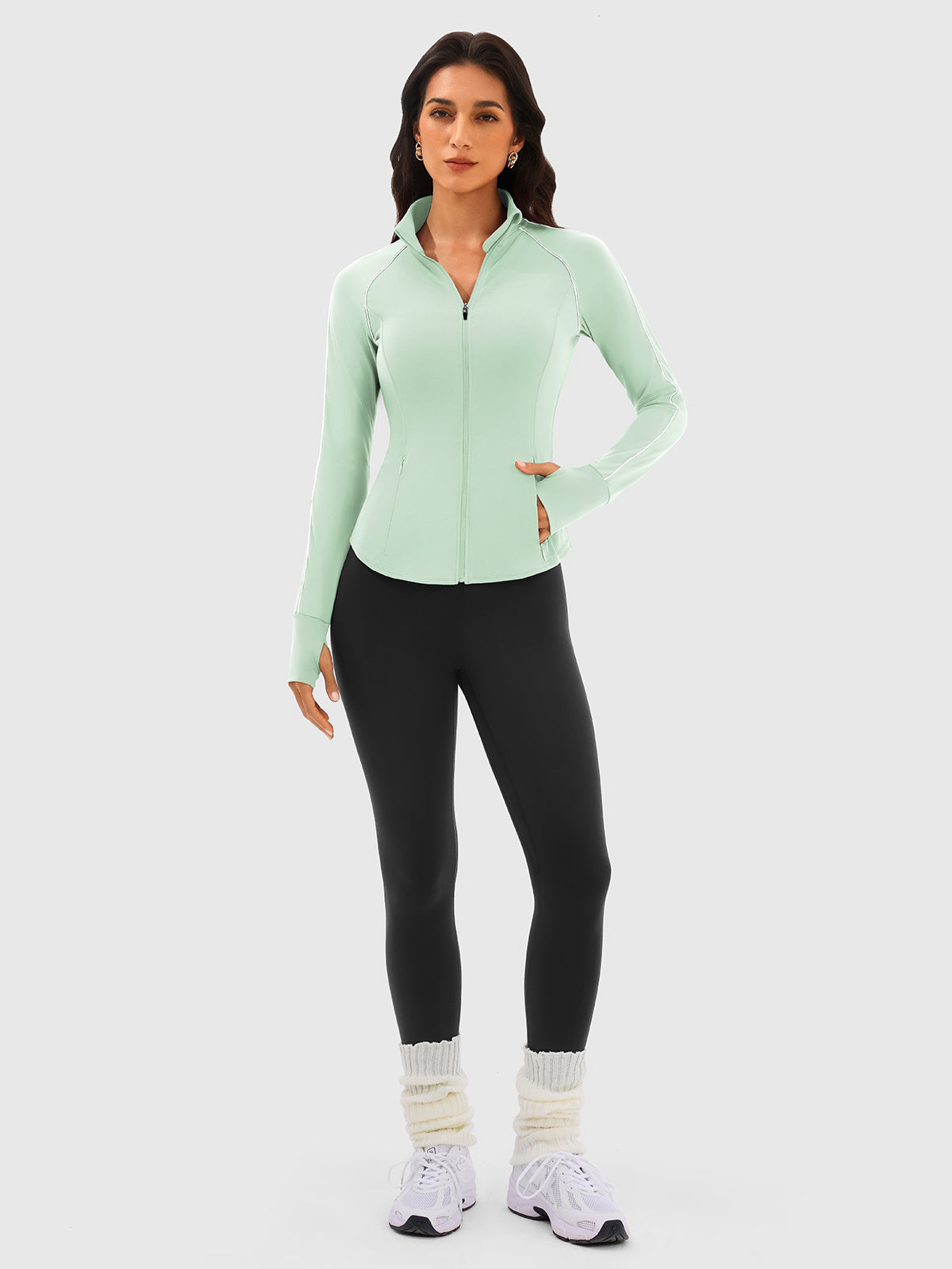 INNOMINT Women's Slim-Fit Full-Zip Workout Jacket