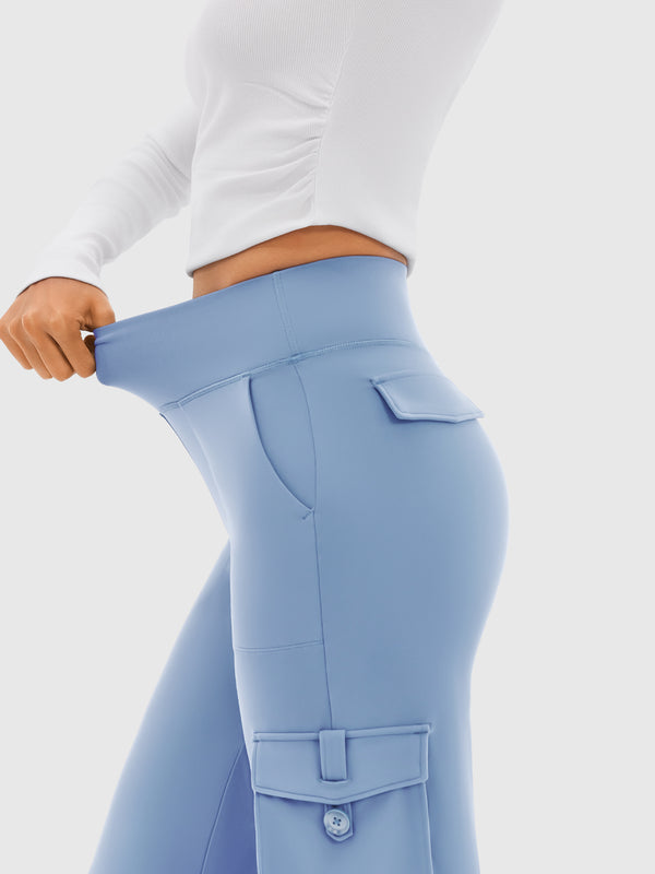 Cloud-Soft Wide Leg Yoga Pants with Cargo Pockets