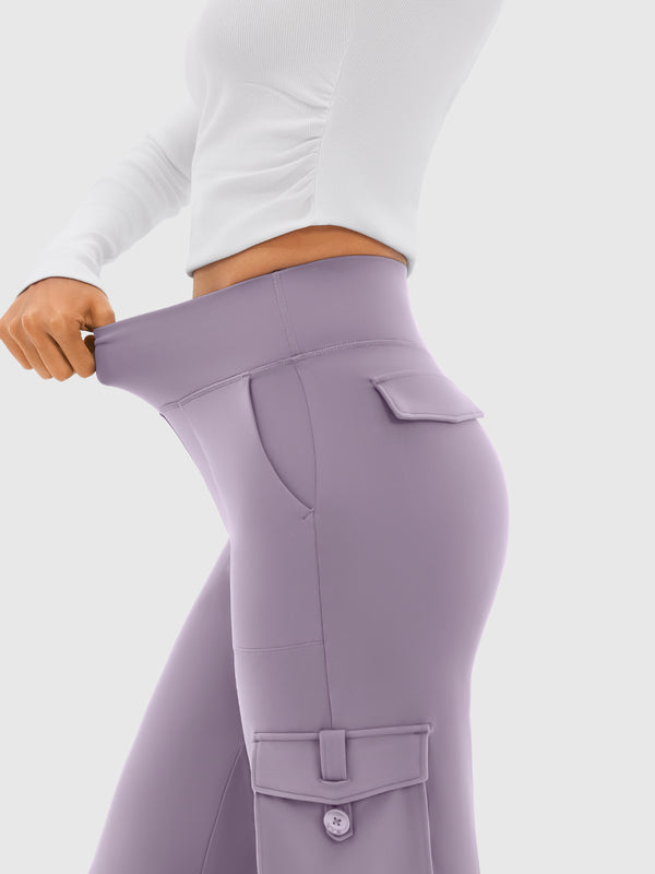Cloud-Soft Wide Leg Yoga Pants with Cargo Pockets