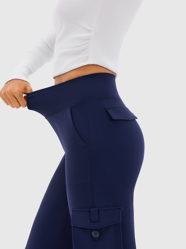 Cloud-Soft Wide Leg Yoga Pants with Cargo Pockets