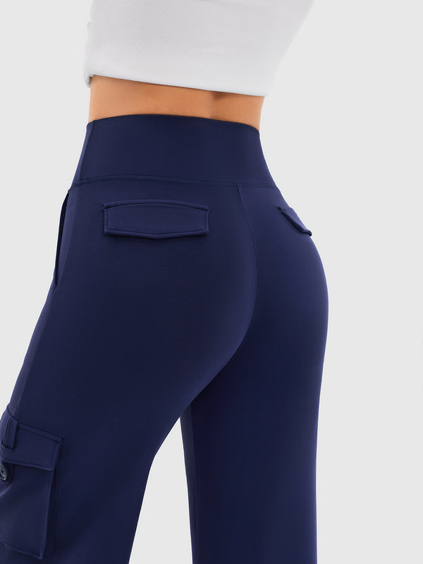 Cloud-Soft Wide Leg Yoga Pants with Cargo Pockets