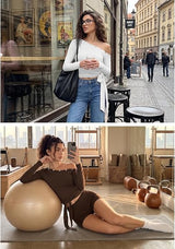 Off the Shoulder Pilates Outfits for Women