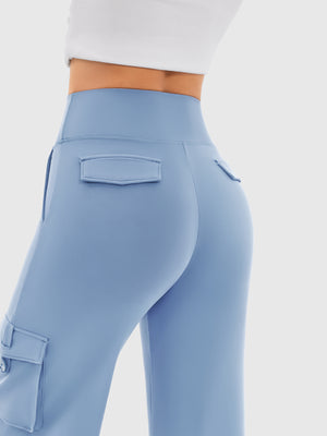 Cloud-Soft Wide Leg Yoga Pants with Cargo Pockets