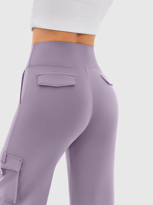 Cloud-Soft Wide Leg Yoga Pants with Cargo Pockets