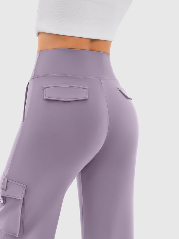 Cloud-Soft Wide Leg Yoga Pants with Cargo Pockets