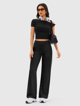 INNOMINT Women's High-Waisted Wide-Leg Track Pants
