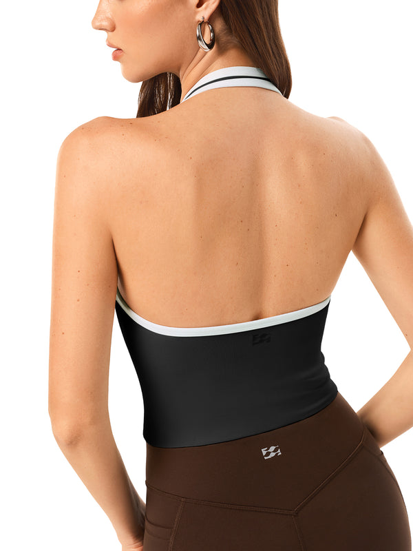Open Back Halterneck Tank Top