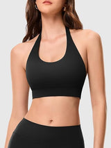 Halter Backless Sports Bra with Adjustable Strap