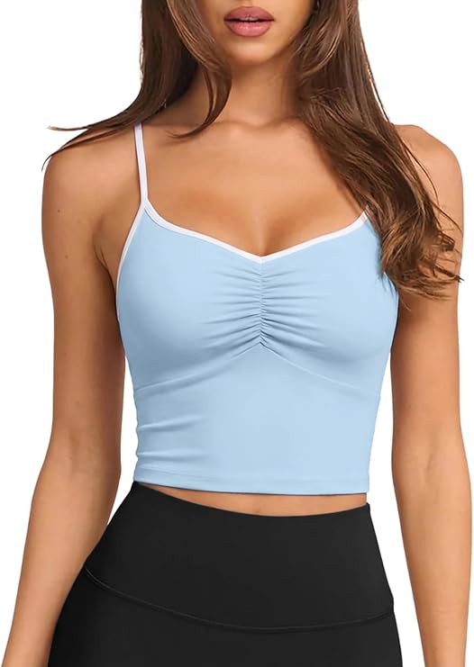 Longline Padded Sports Bra Workout Top