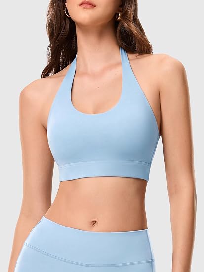 Halter Backless Sports Bra with Adjustable Strap