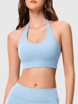 Halter Backless Sports Bra with Adjustable Strap