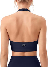 Halter Backless Sports Bra with Adjustable Strap