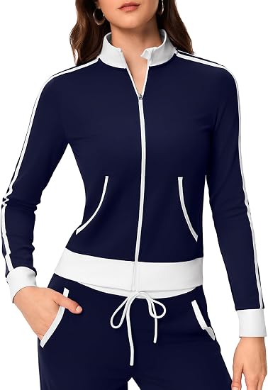 Zip Up Workout Athletic Jacket for Women