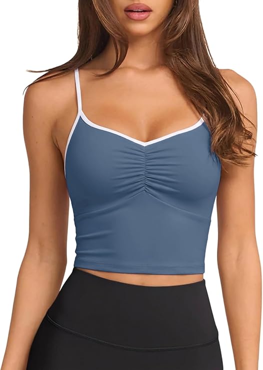 Longline Padded Sports Bra Workout Top